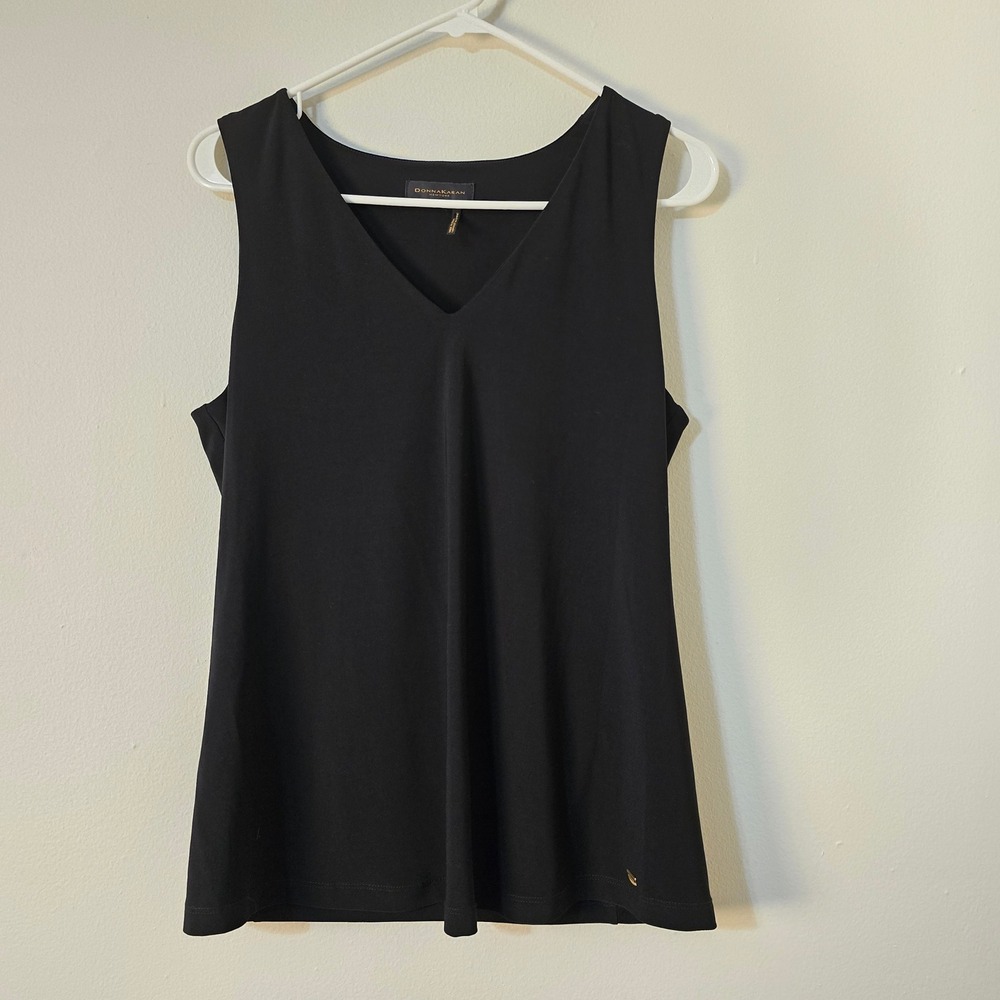 Donna Karan Blouse Black Sleeveless Top Womens Small